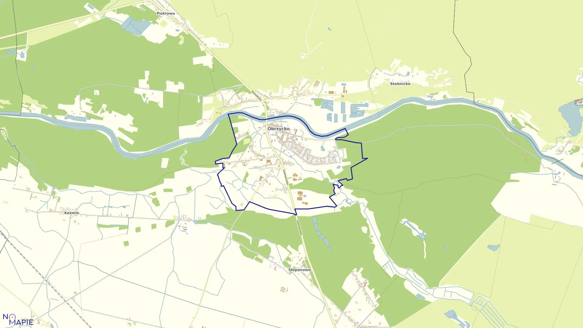 Mapa obrębu OBRZYCKO w mieście Obrzycko